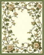 Elegant Floral Vine Scroll Design Rug