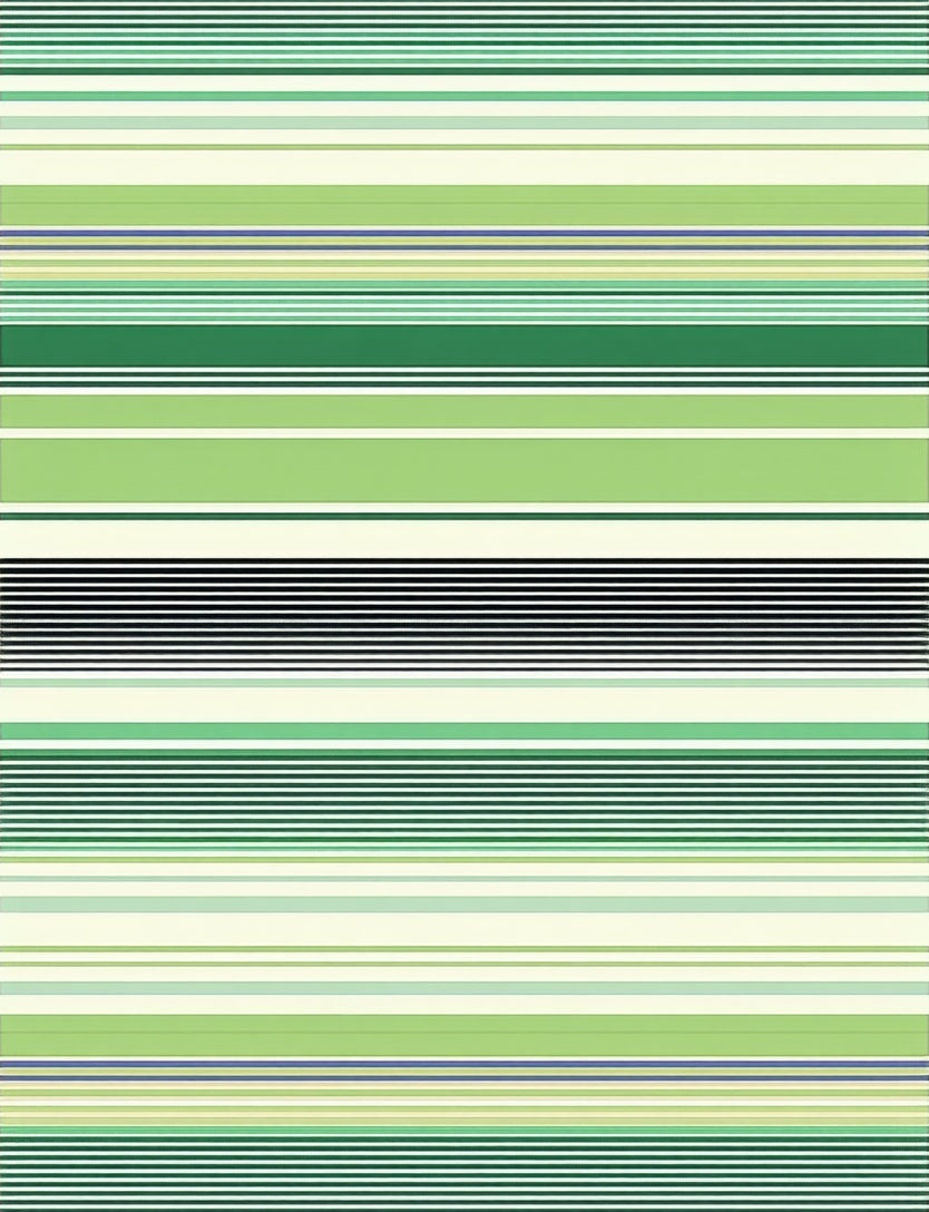 Green Toned Horizontal Stripe Design Rug