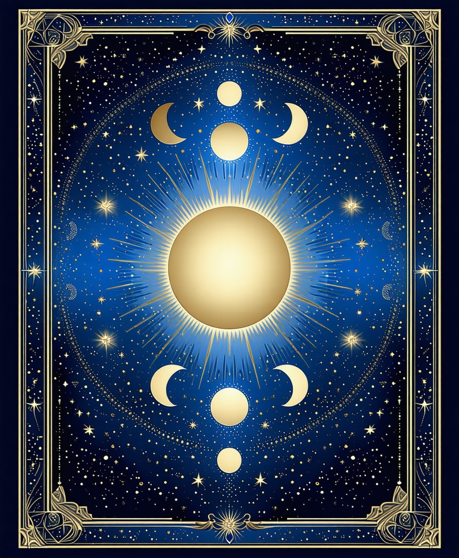 Celestial Sun Moon Starry Night Rug