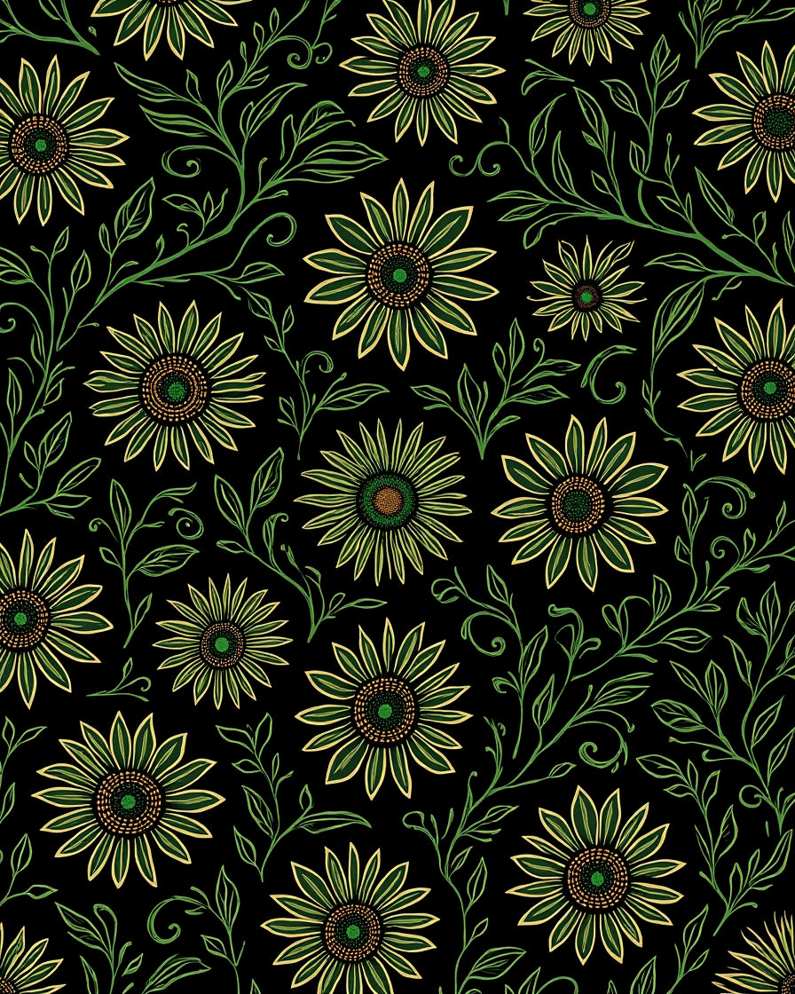 Tender Green Floral Vine Rug