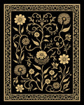 Art Nouveau Floral Gold Design Rug