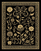 Art Nouveau Floral Gold Design Rug