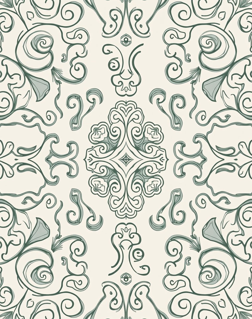 Elegant Swirl Floral Pattern Rug
