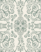 Elegant Swirl Floral Pattern Rug