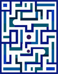 Modern Geometric Maze Pattern Rug