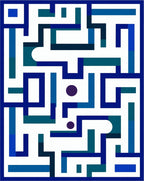 Modern Geometric Maze Pattern Rug