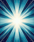 Radiant Starburst Ice Blue Glow Rug