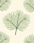 Delicate Green Leaf Pattern Design Rug