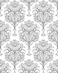 Ornate Floral Scrollwork Damask Design Rug
