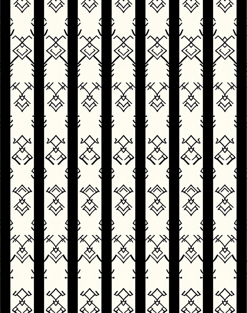 Abstract Geometric Tribal Stripes Rug