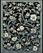 Elegant Floral Vine Pattern Rug
