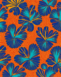 Bold Blue Floral Wave Pattern Rug