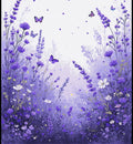 Purple Lavender Butterfly Garden Design Rug