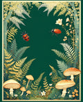 Enchanted Forest Ladybug Mushroom Pattern Rug