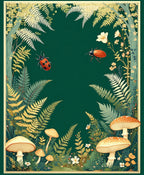 Enchanted Forest Ladybug Mushroom Pattern Rug