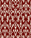 Elegant Red And Cream Damask Pattern Rug