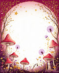Whimsical Forest Mushroom Dandelion Rug