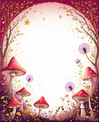 Whimsical Forest Mushroom Dandelion Rug