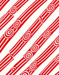 Red White Swirl Stripe Arrangement Rug
