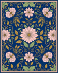 Art Nouveau Floral Scroll Pattern Rug