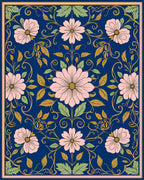 Art Nouveau Floral Scroll Pattern Rug
