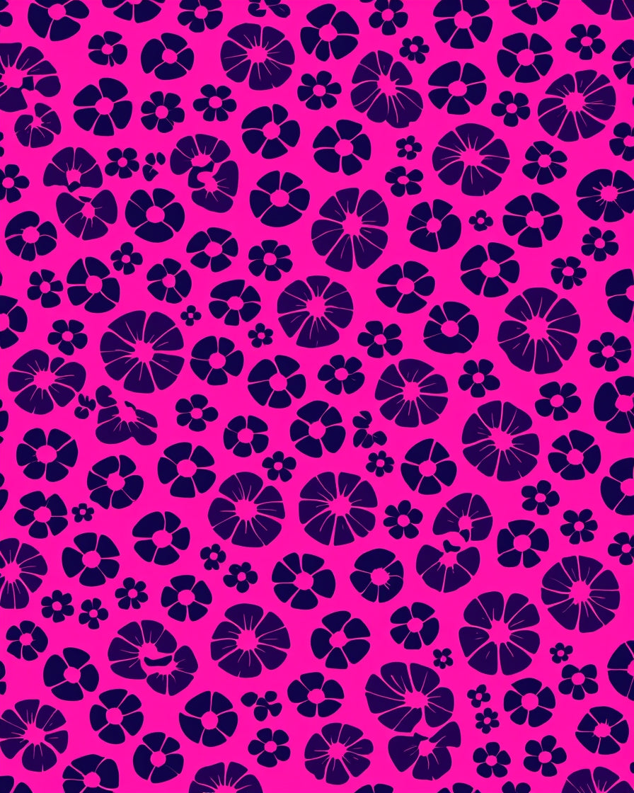 Bold Pink And Violet Floral Pattern Rug