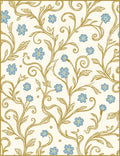 Delicate Floral Vine Pattern Rug