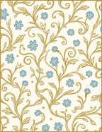 Delicate Floral Vine Pattern Rug
