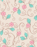 Delicate Pink Floral Swirls Pattern Rug