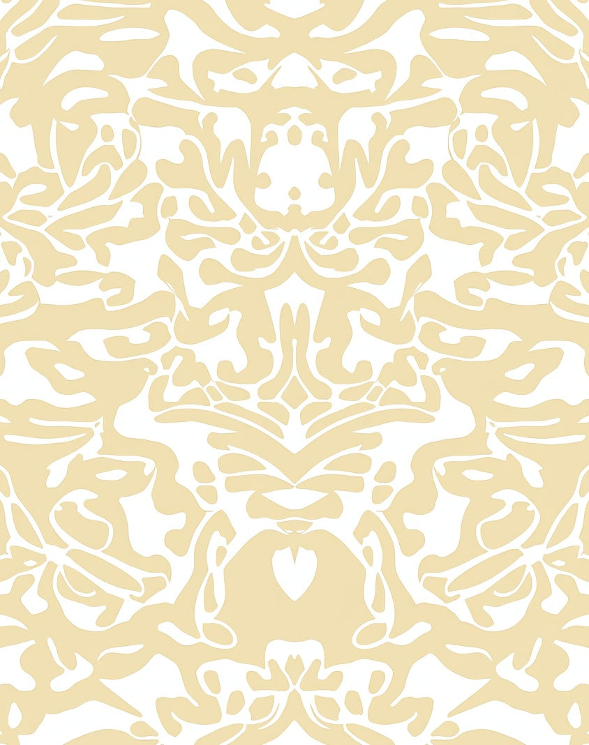 Damask Cream Organic Pattern Rug