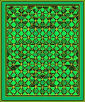 Emerald Green Diamond Geometric Pattern Rug
