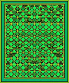 Emerald Green Diamond Geometric Pattern Rug