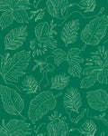 Green Leaf Pattern Sketch Rug