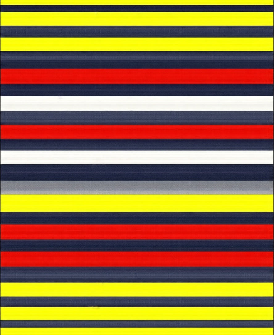 Bold Striped Red Yellow Blue Rug