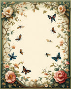 Floral Butterflies and Branches Rug