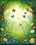 Enchanted Meadow Butterflies and Flowers Rug