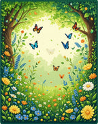 Enchanted Meadow Butterflies and Flowers Rug