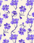 Floral Vine Patterned Fabric Design Rug
