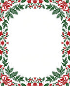 Crimson Green Bordered Floral Frame Rug