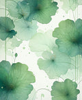 Emerald Green Floral Watercolor Design Rug