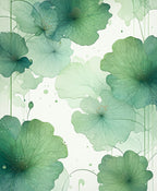 Emerald Green Floral Watercolor Design Rug