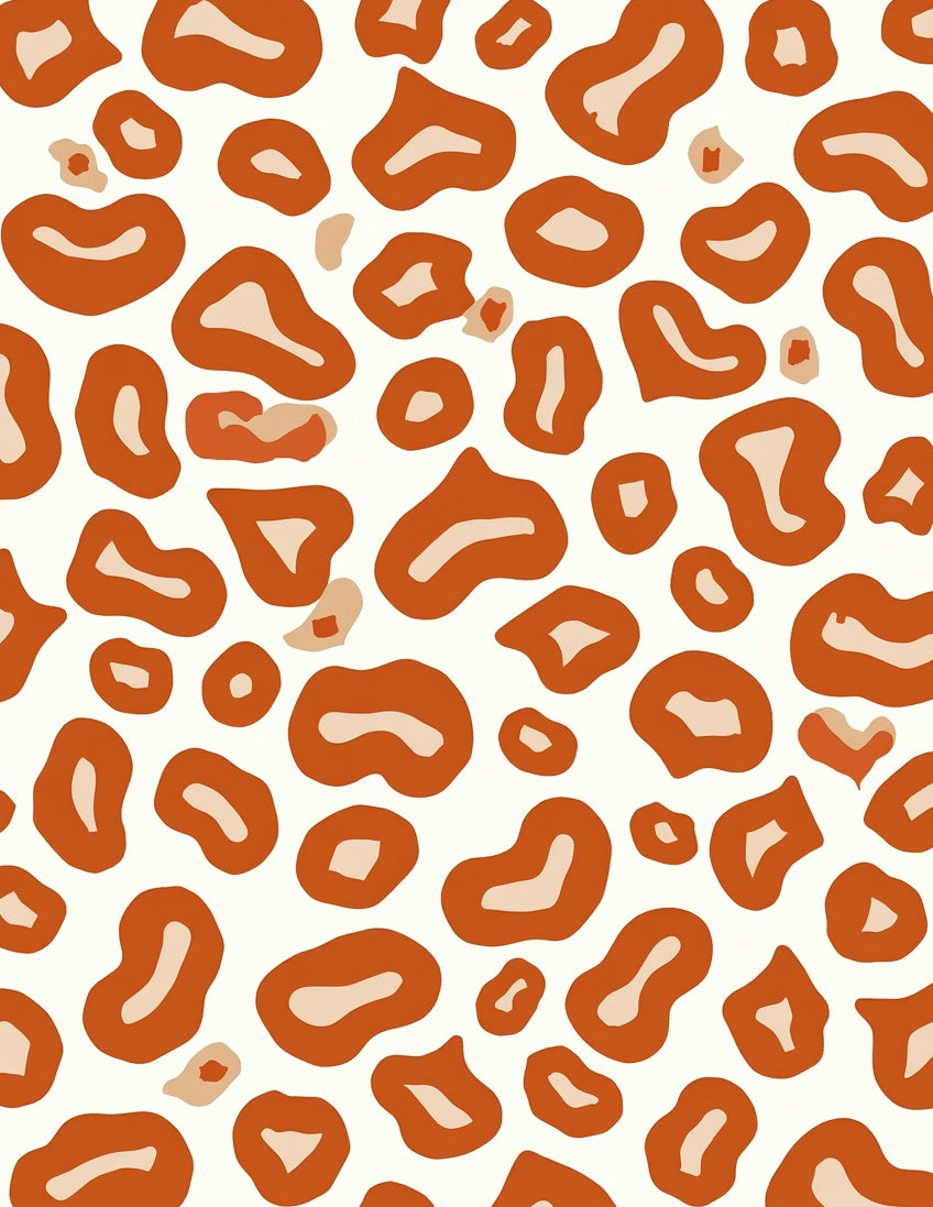 Bold Orange And Beige Animal Print Rug
