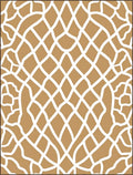 Woven Lattice Brown White Abstract Design Rug