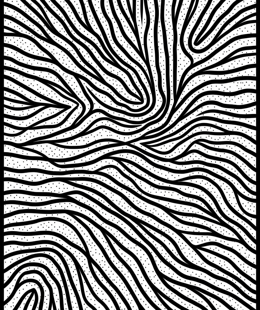 Abstract Stippled Wavy Lines Rug