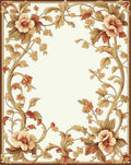 Elegant Floral Swirl Botanical Pattern Rug