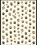 Paw Prints Patterned Neutral Tones Rug