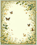 Whimsical Yellow Floral Butterfly Design Rug