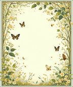 Whimsical Yellow Floral Butterfly Design Rug