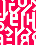 Bold White Alphabetic Pattern Rug