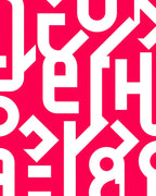 Bold White Alphabetic Pattern Rug